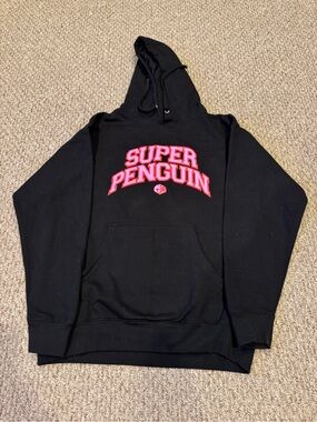 Anti Social Social Club Black Hoodie with Pink Logo
